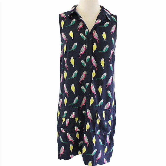 Banana Republic shift dress with birds, navy, 4 - Picture 2 of 6